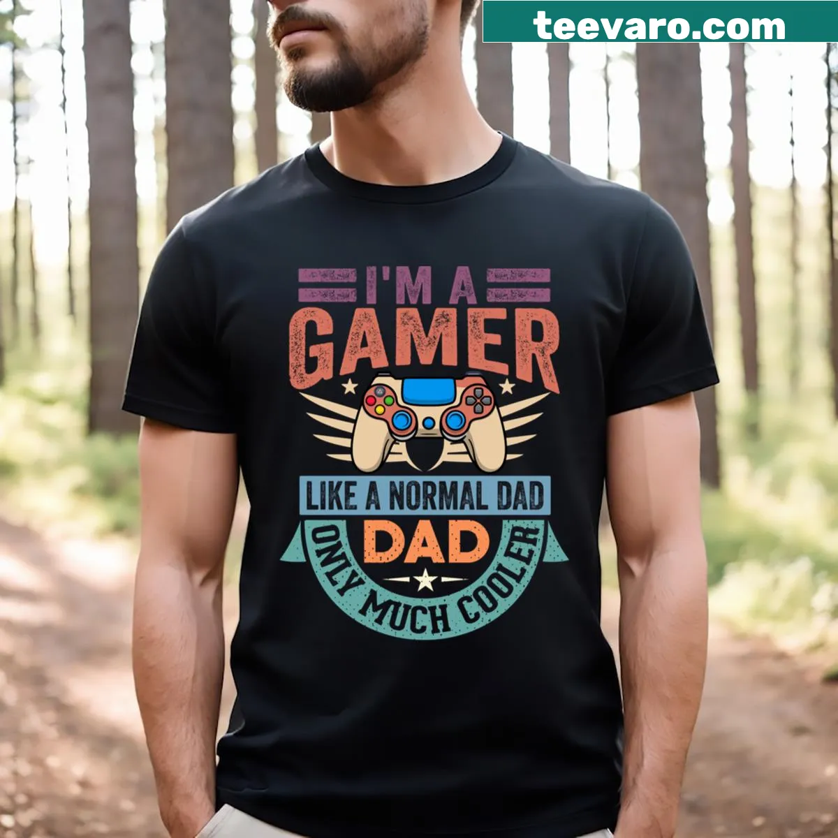 Funny 'My Dad Video Games' t-shirt for gamers. — on a men's t-shirt