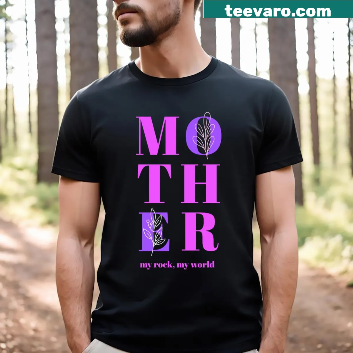 Sentimental T-shirt celebrating the bond between mother and child — on a men's t-shirt
