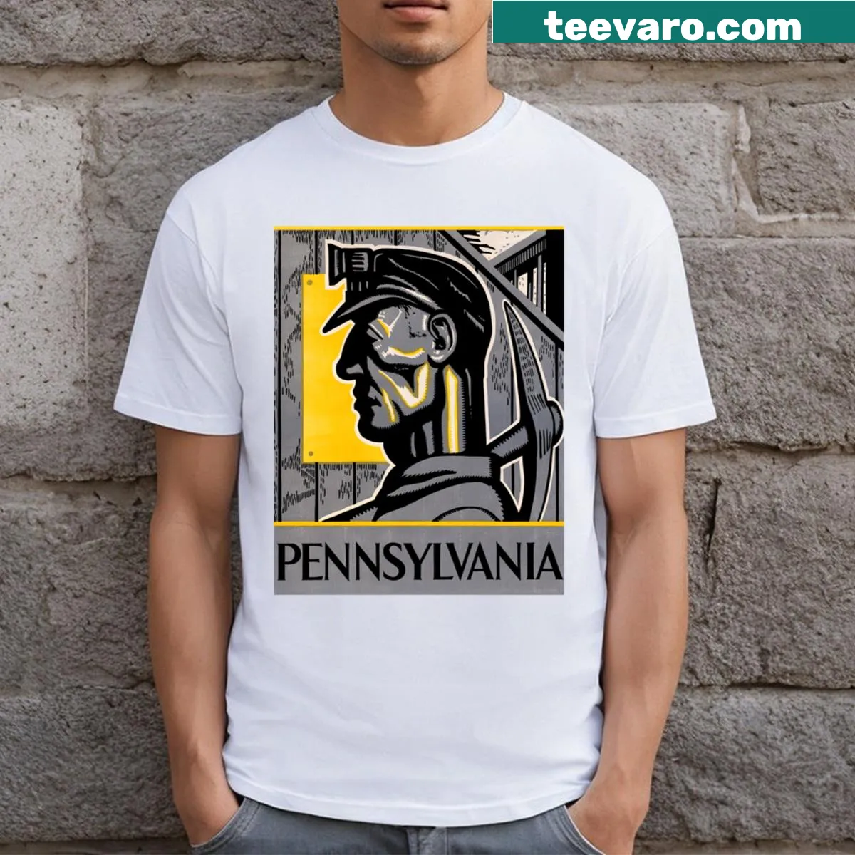 Vintage Pennsylvania miner t-shirt honoring Isadore Posoff — on a men's t-shirt