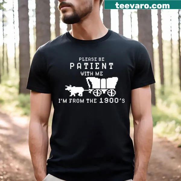 Vintage-style T-shirt with retro text about the 1900's and the Oregon Trail