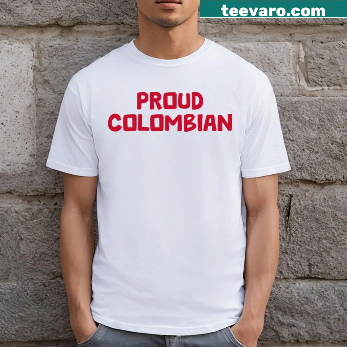 Bold t-shirt declaring pride in Colombian heritage — on a men's t-shirt
