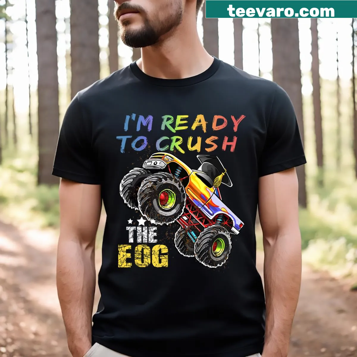 Motivational t-shirt for students taking EOG tests — on a men's t-shirt