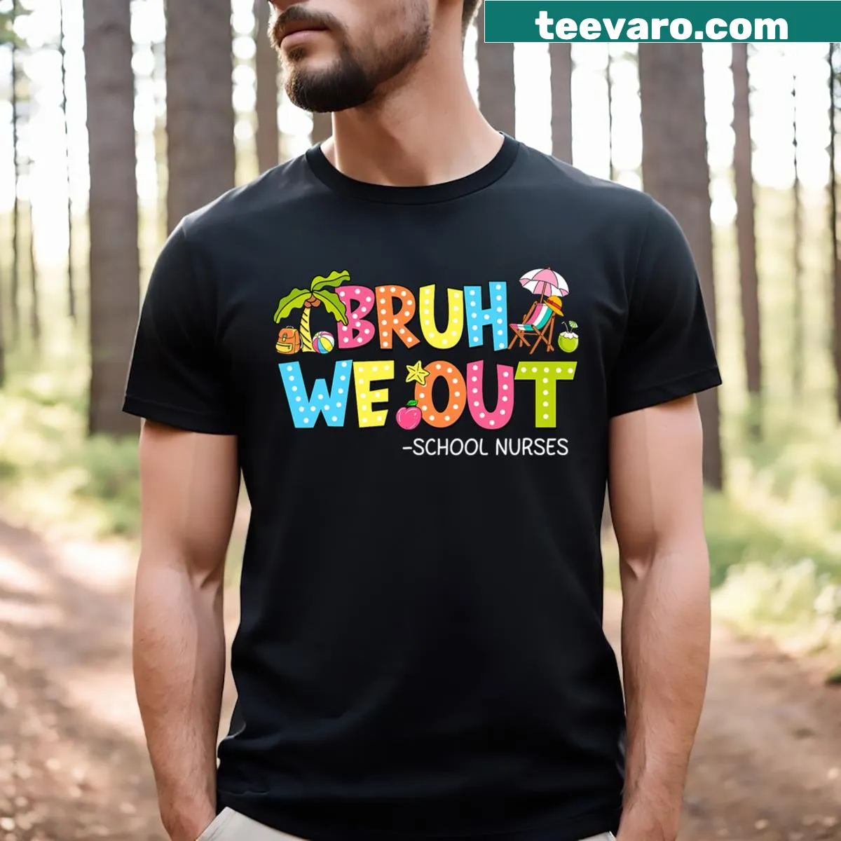 Retro t-shirt with a humorous slogan for school nurses' last day. — on a men's t-shirt
