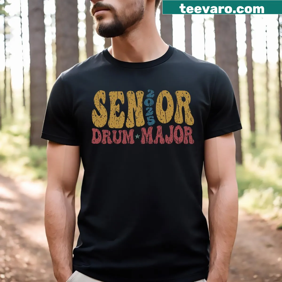 Proud dad T-shirt for Senior Drum Major 2025 — on a men's t-shirt