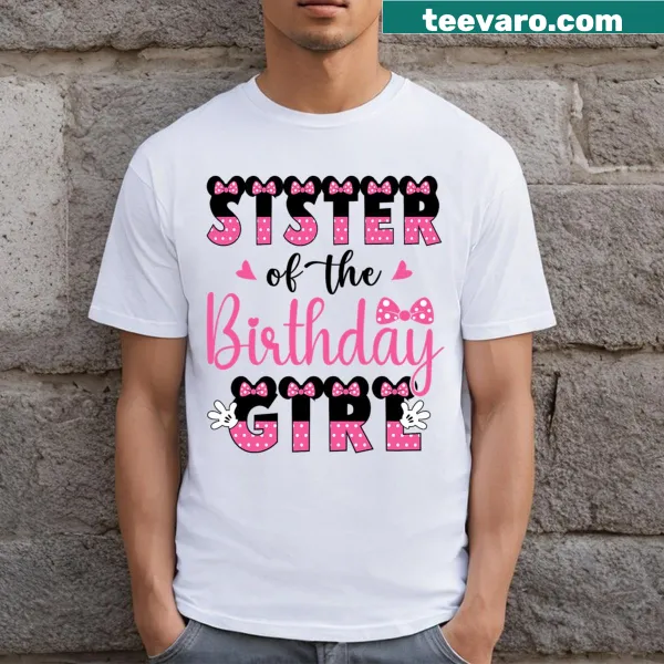 Whimsical design for the sister of the birthday girl on a T-shirt