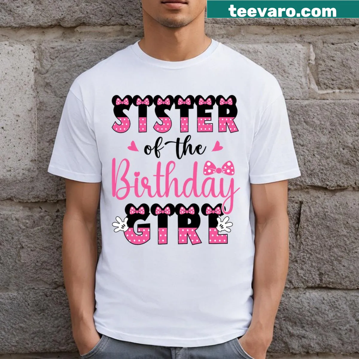 Whimsical design for the sister of the birthday girl on a T-shirt — on a men's t-shirt