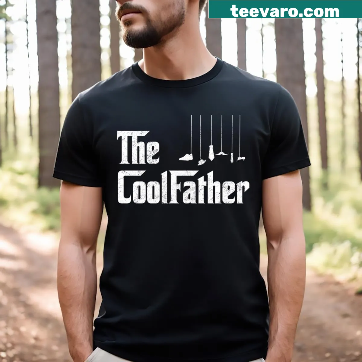 Stylish T-shirt declaring the wearer as a Cool Father — on a men's t-shirt