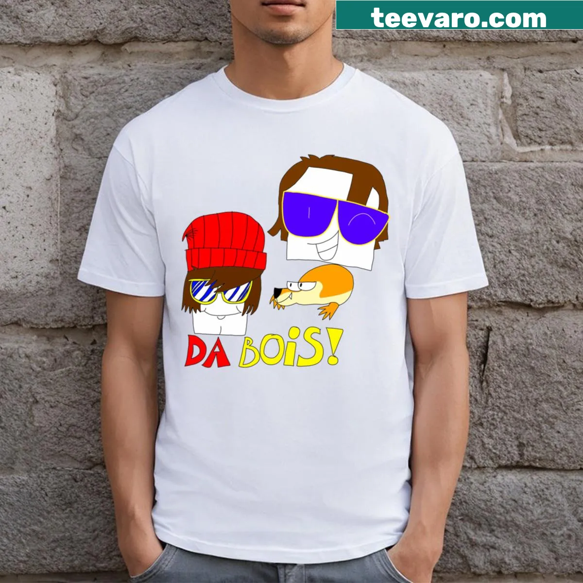 Gaming T-shirt with Da Bois Roblox design — on a men's t-shirt