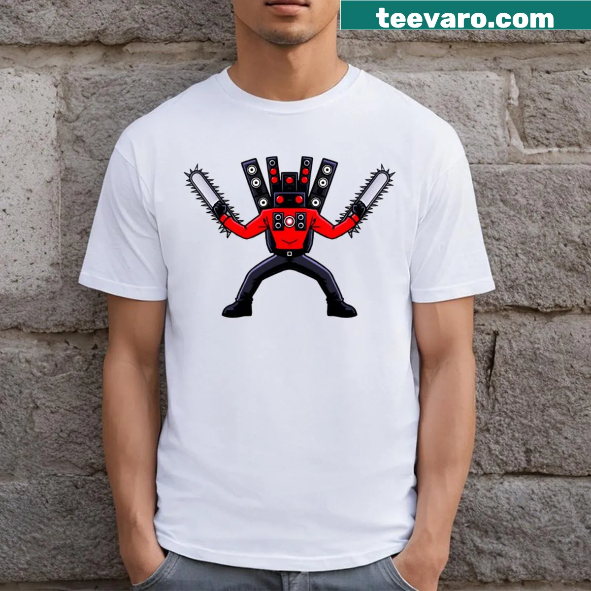 Fantasy-themed T-shirt featuring 'Titan Spikerman 2' graphic — on a men's t-shirt