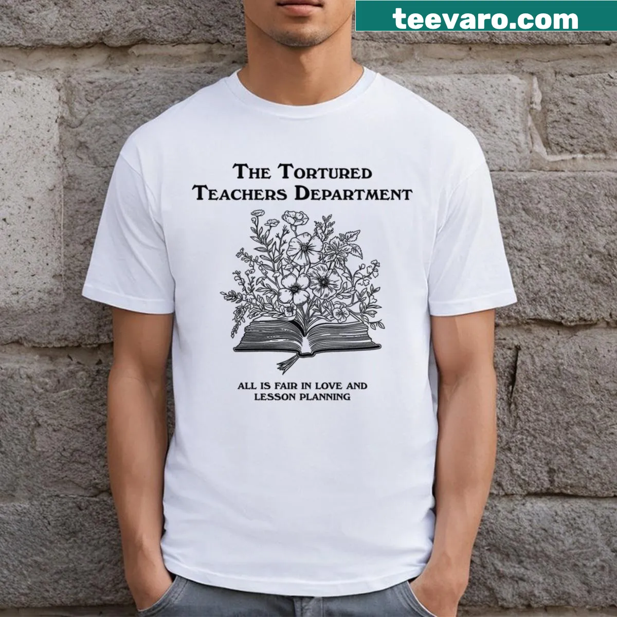 Funny teacher-themed T-shirt with humorous saying — on a men's t-shirt