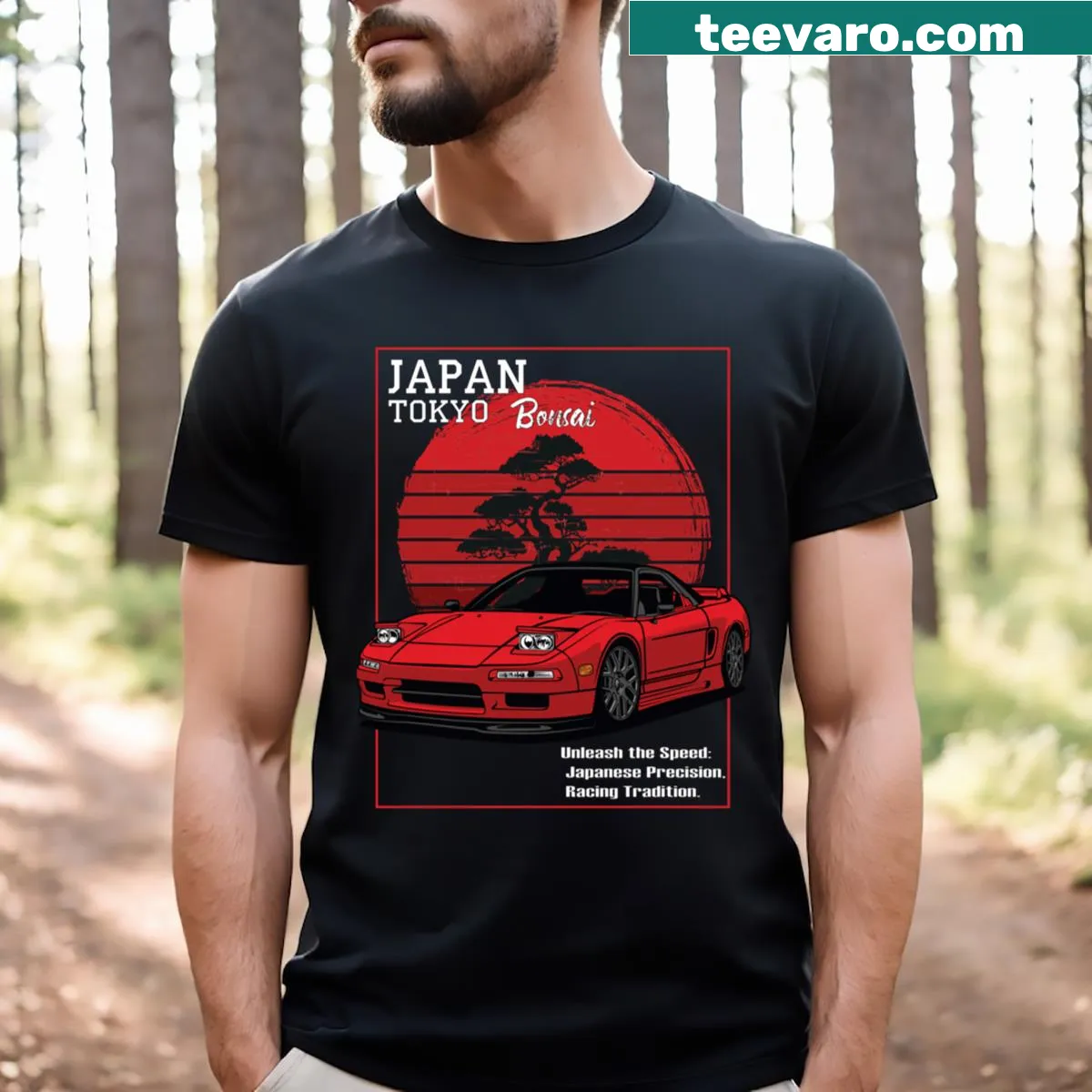 Emblematic design celebrating Japanese racing culture and speed — on a men's t-shirt