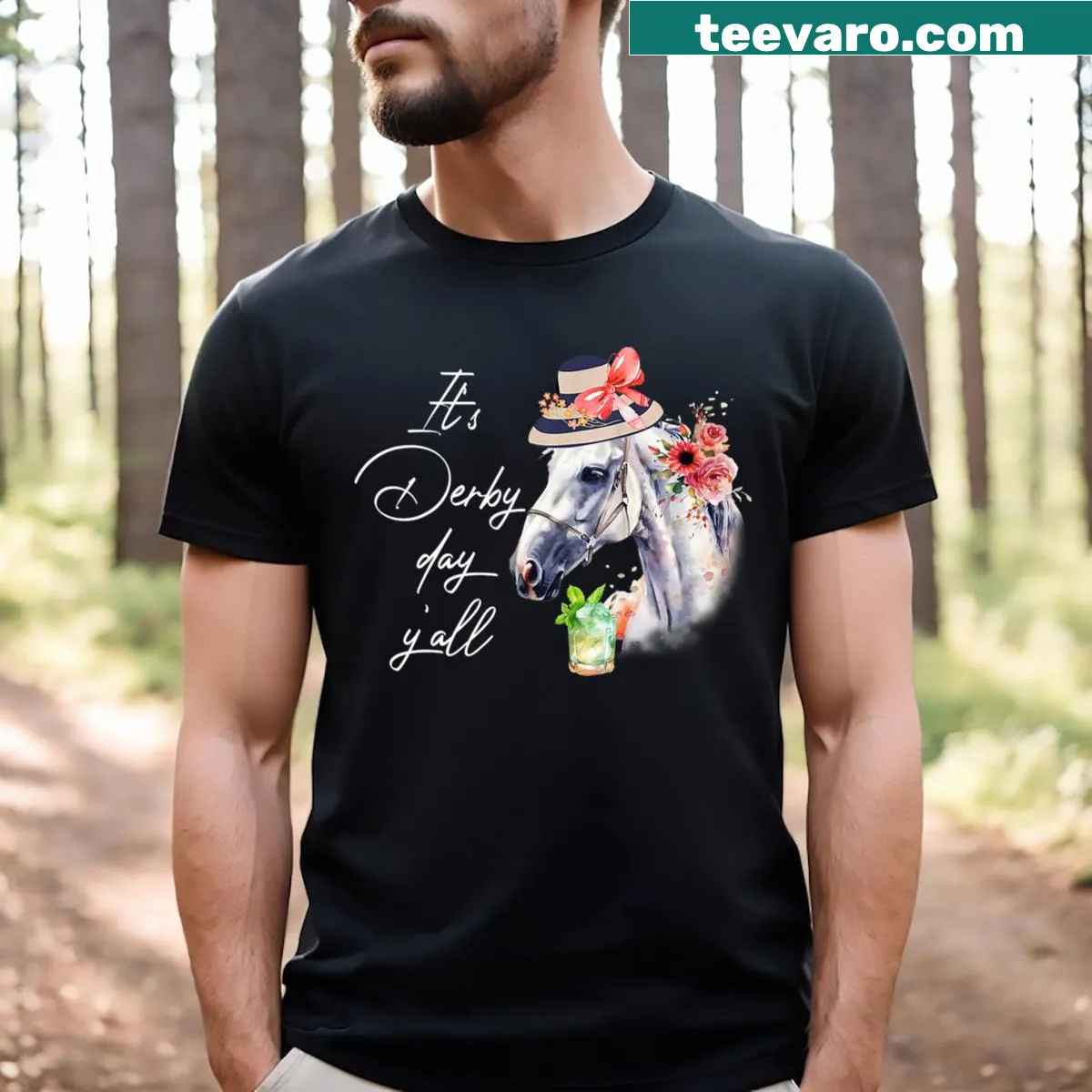 Vintage T-shirt honoring the 150th Kentucky Derby 2024 — on a men's t-shirt