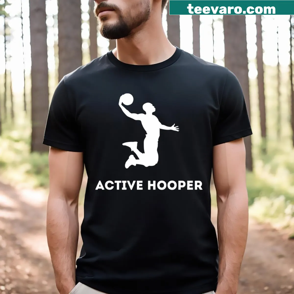 Active lifestyle shirt with 'Active Hooper' text design — on a men's t-shirt