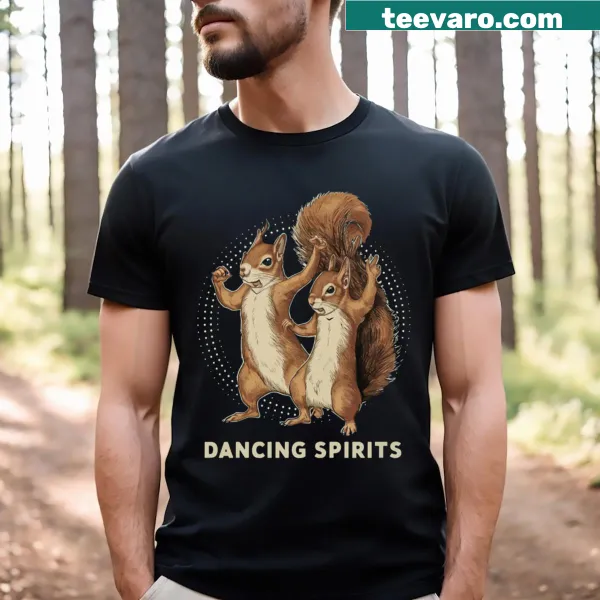 Cartoon of two dancing red squirrels T-shirt