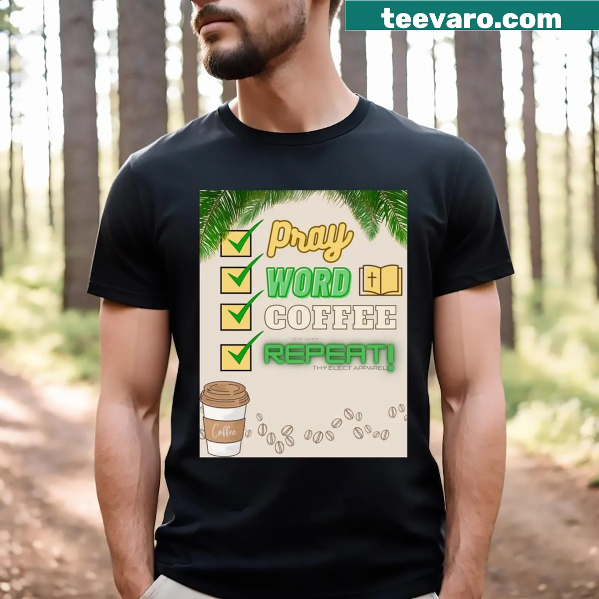 Check list themed T-shirt with humorous printed design — on a men's t-shirt