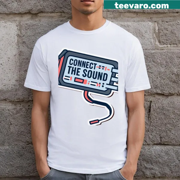 T-shirt featuring a cyber audio interface design