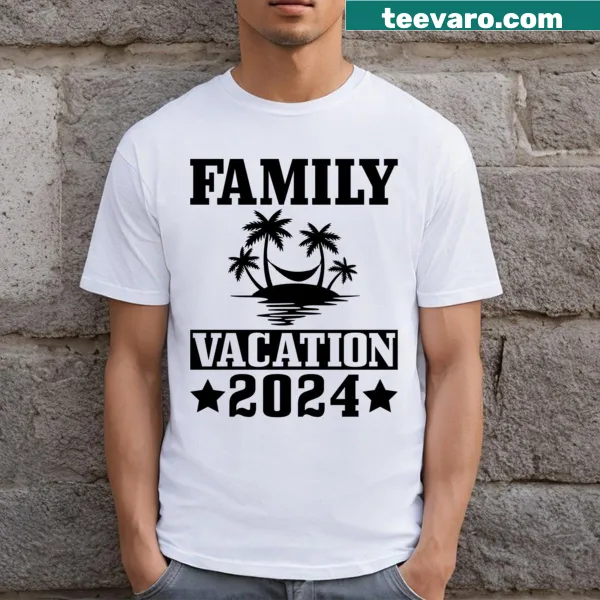 T-shirt celebrating Family Vacation 2024 with playful text