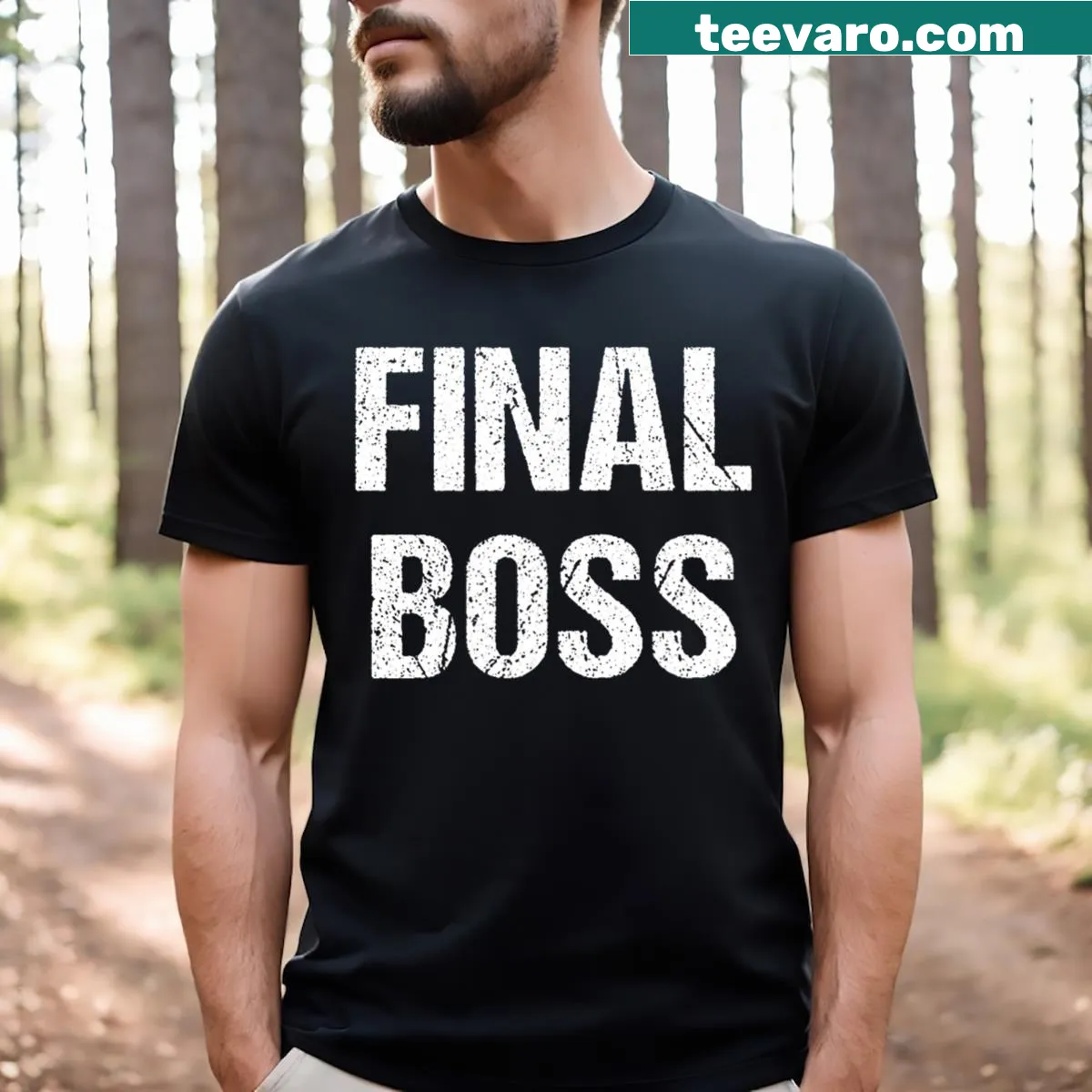 Edgy T-shirt with the phrase 'Final Boss' for gamers — on a men's t-shirt