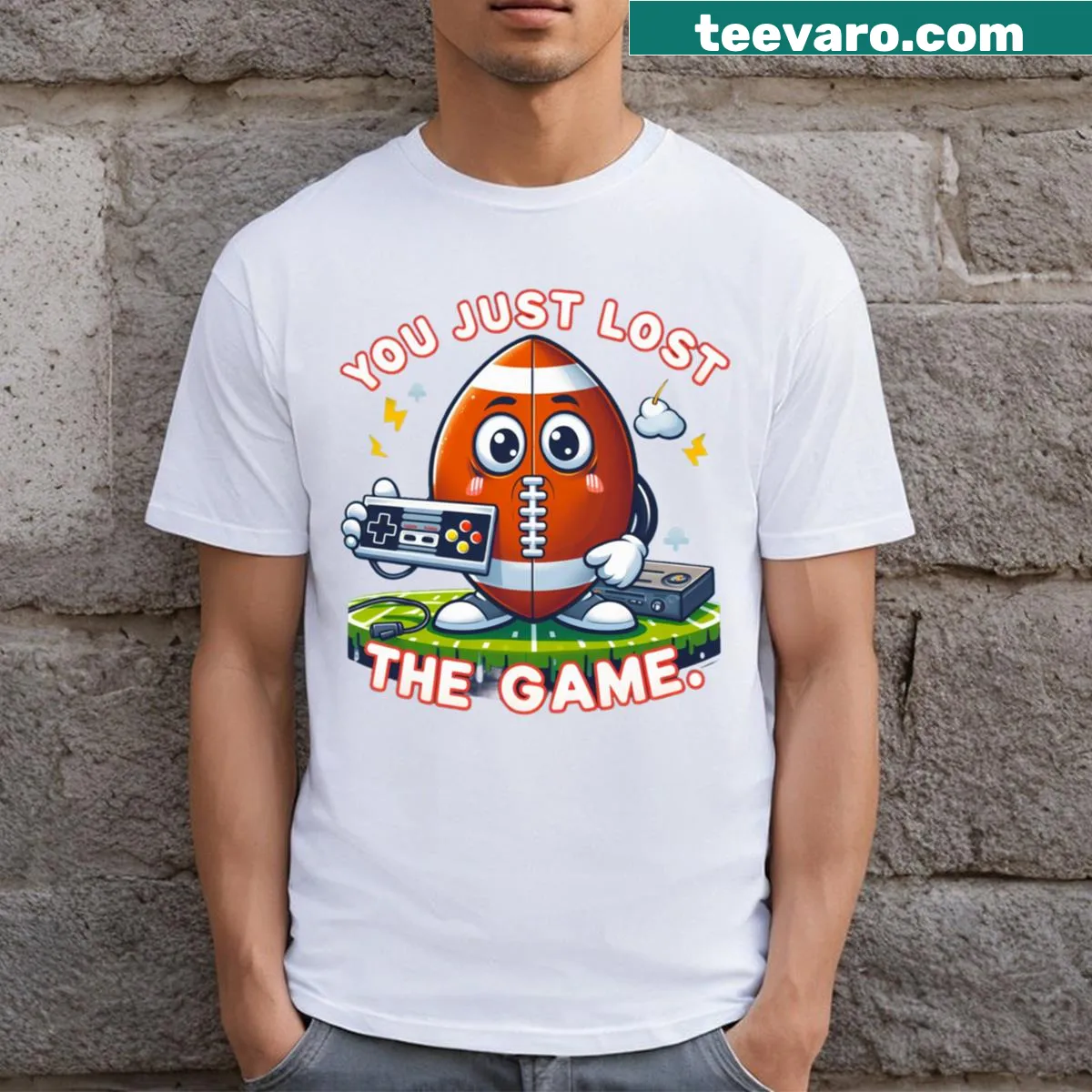 Witty graphic T-shirt about boating and lakes — on a men's t-shirt