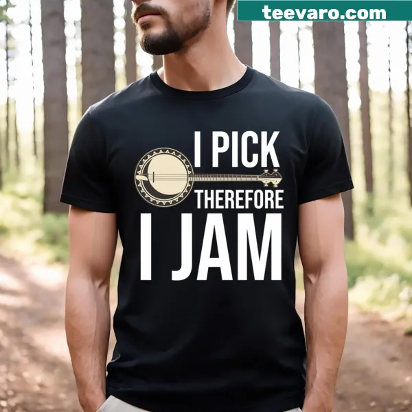 Funny banjo quote in a playful design on a T-shirt