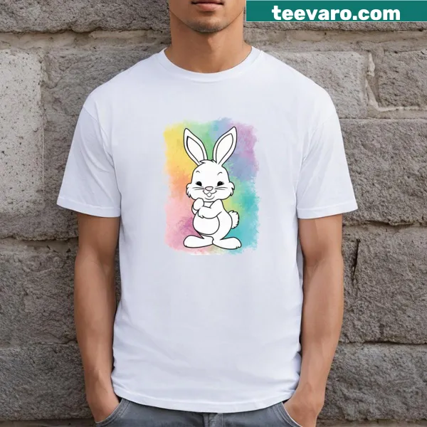 Long t-shirt featuring a whimsical Easter Bunny graphic