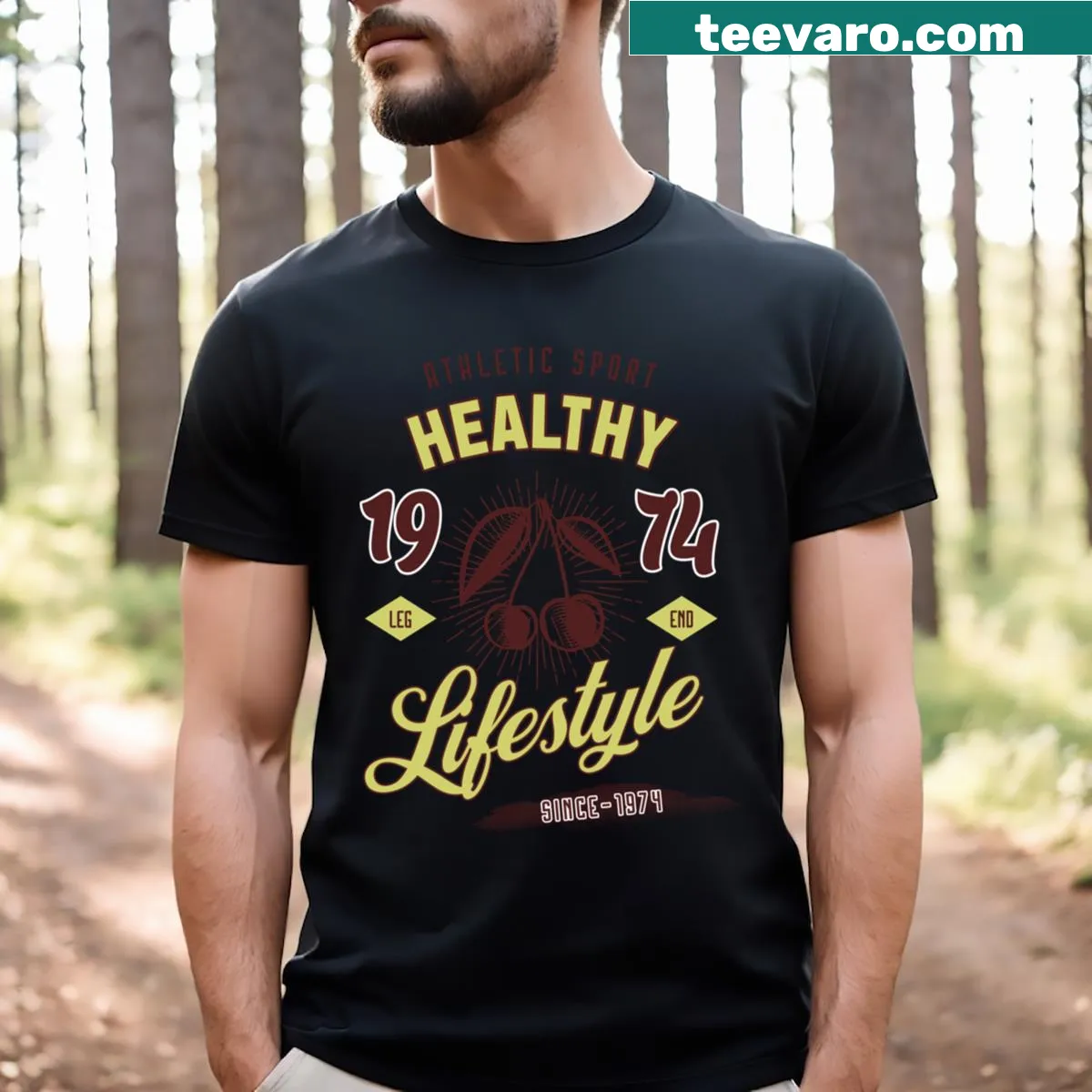 Motivational text about healthy lifestyle on a t-shirt — on a men's t-shirt