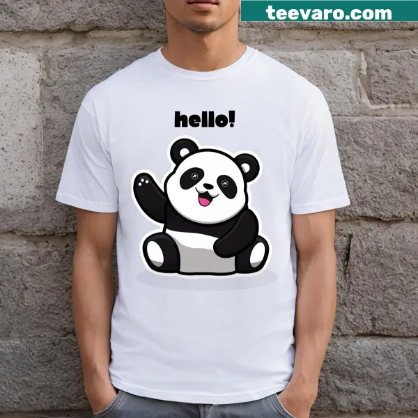Cute panda illustration on a kids' t-shirt for animal lovers