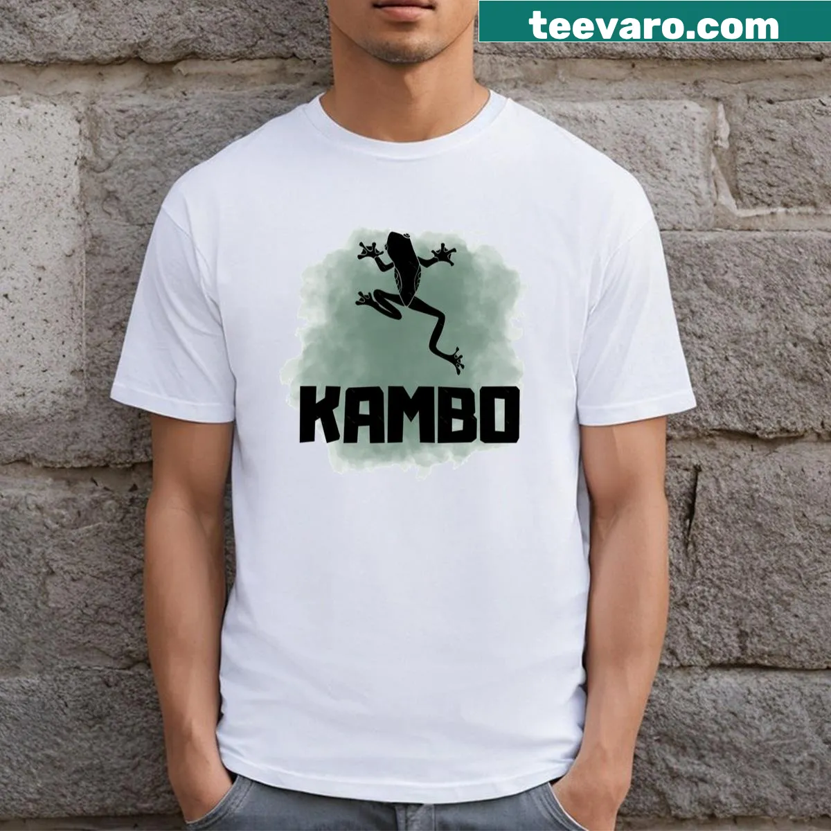 Minimalist Kambo T-shirt with simple typography — on a men's t-shirt