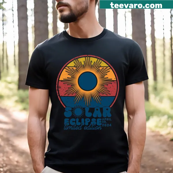 Retro design tee celebrating the Total Solar Eclipse 2024