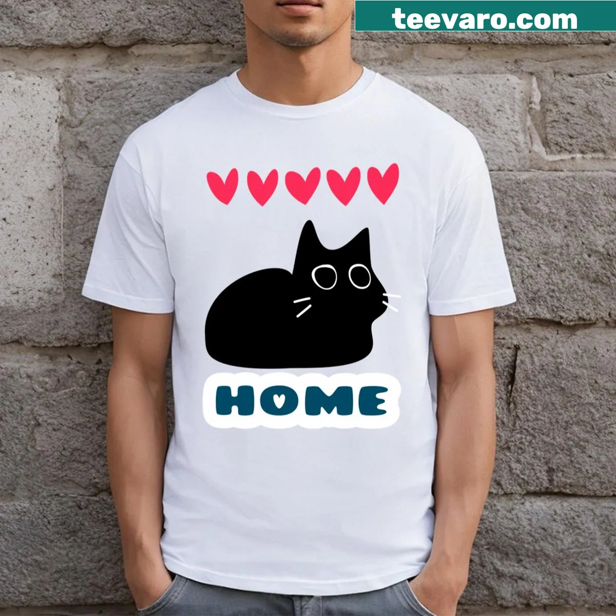 Illustration of a charming cat on a playful T-shirt — on a men's t-shirt