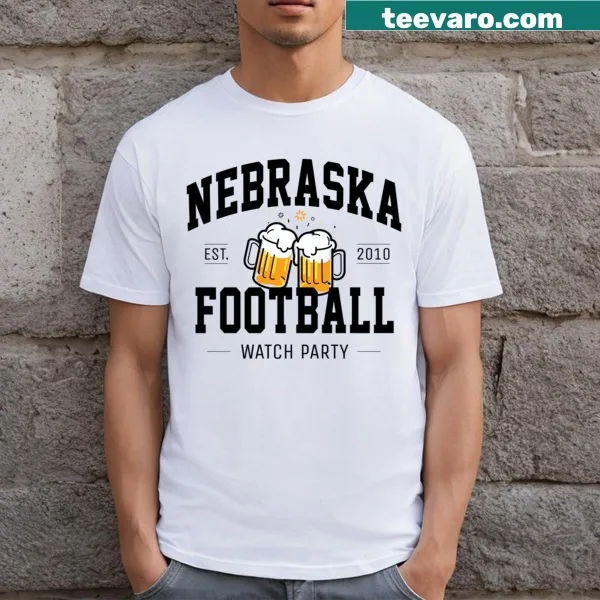 Bold Nebraska football emblem on casual T-shirt