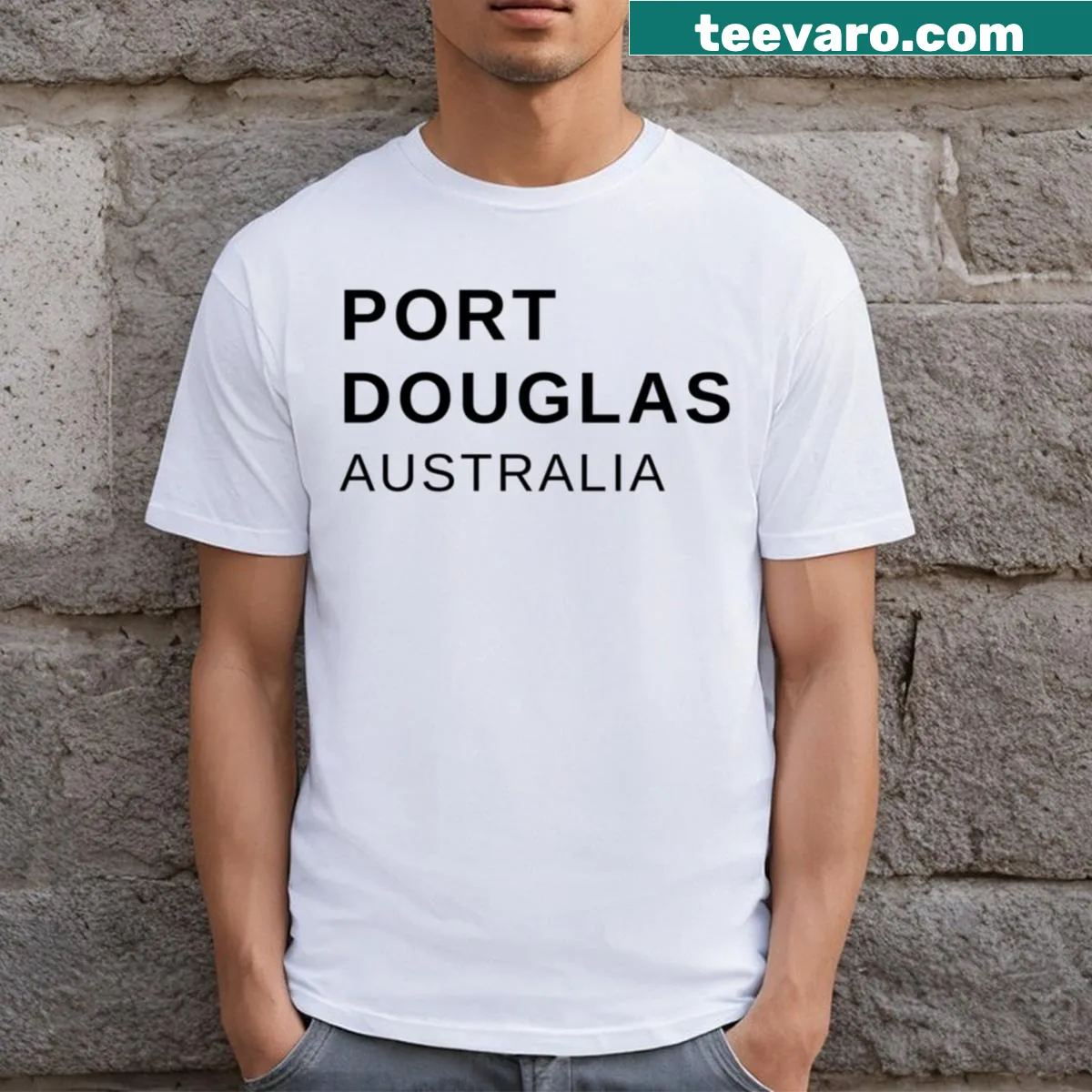 Illustration of Port Douglas, Australia on a T-shirt — on a men's t-shirt