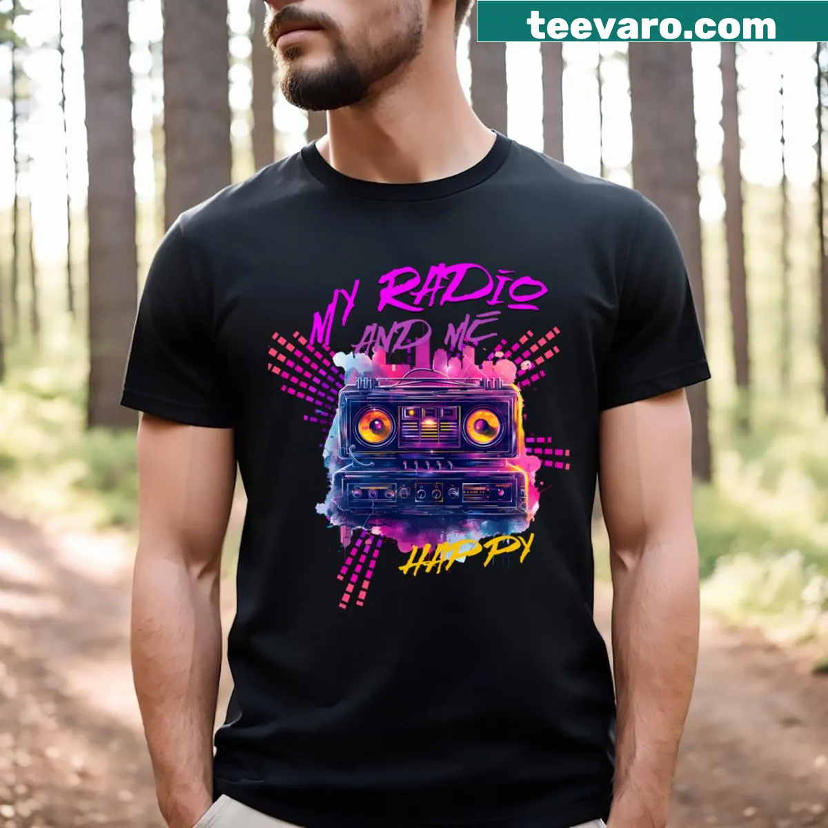 T-shirt celebrating the legacy of radio and music for future generations — on a men's t-shirt