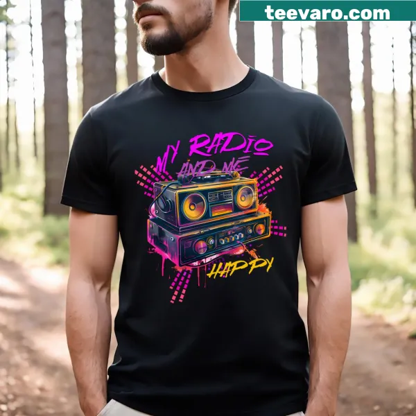Musical notes and health-themed text T-shirt promoting wellness through music