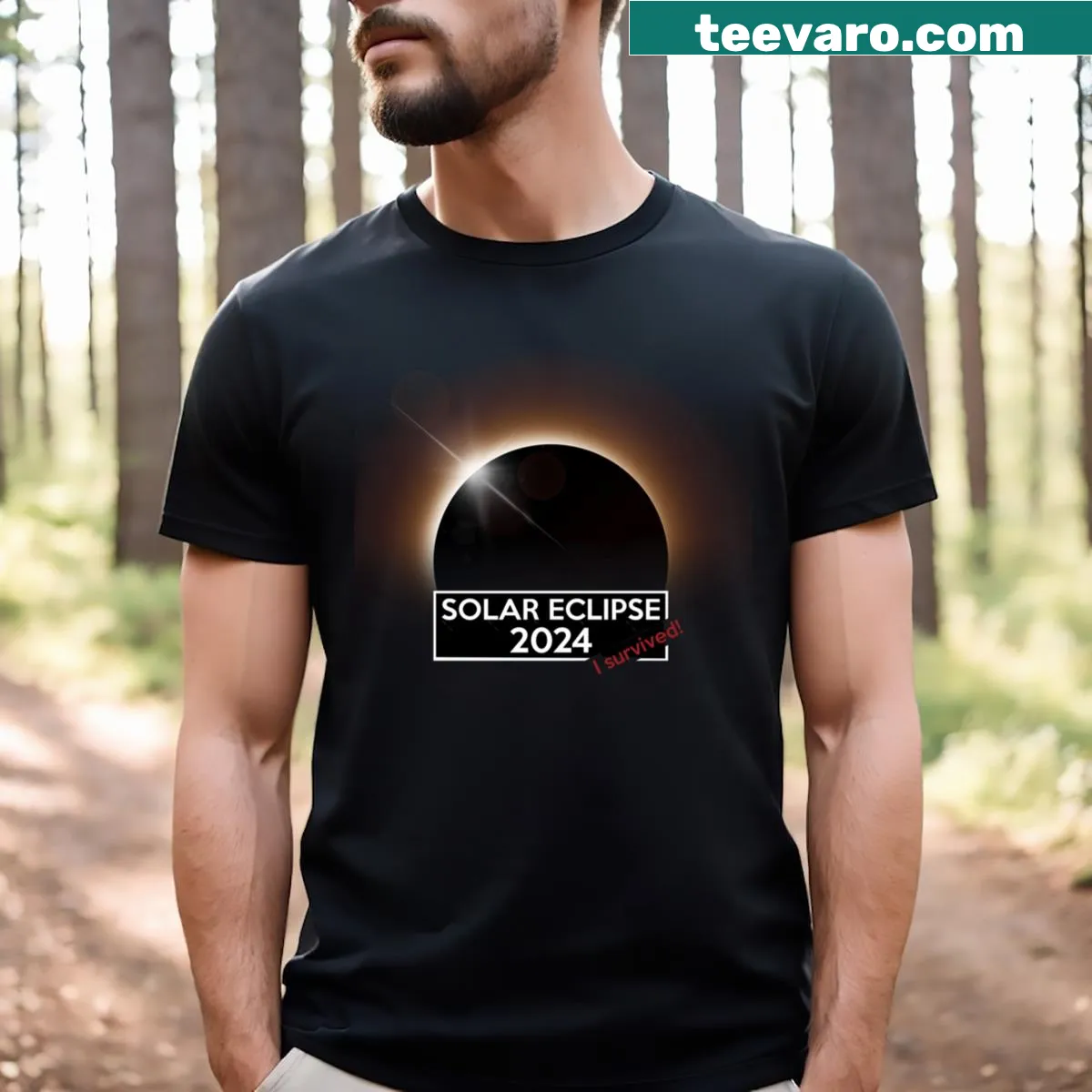 T-shirt featuring a graphic of the 2024 solar eclipse — on a men's t-shirt