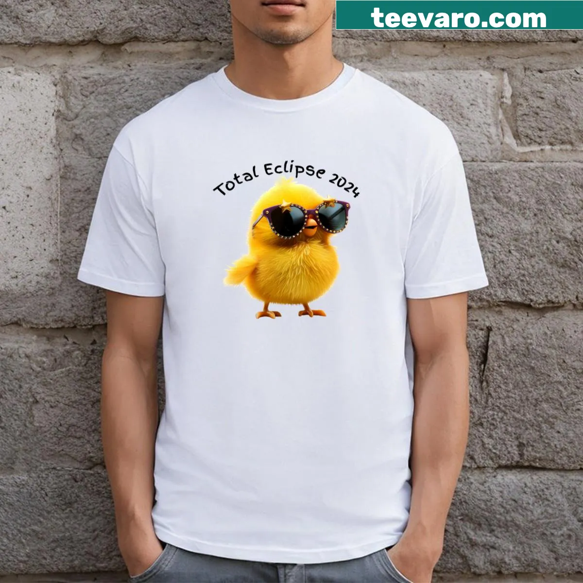 Retro T-shirt depicting a total eclipse with a dramatic graphic — on a men's t-shirt