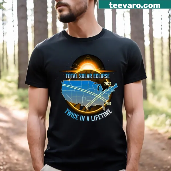 Retro T-shirt for kids and men celebrating the total solar eclipse 2024