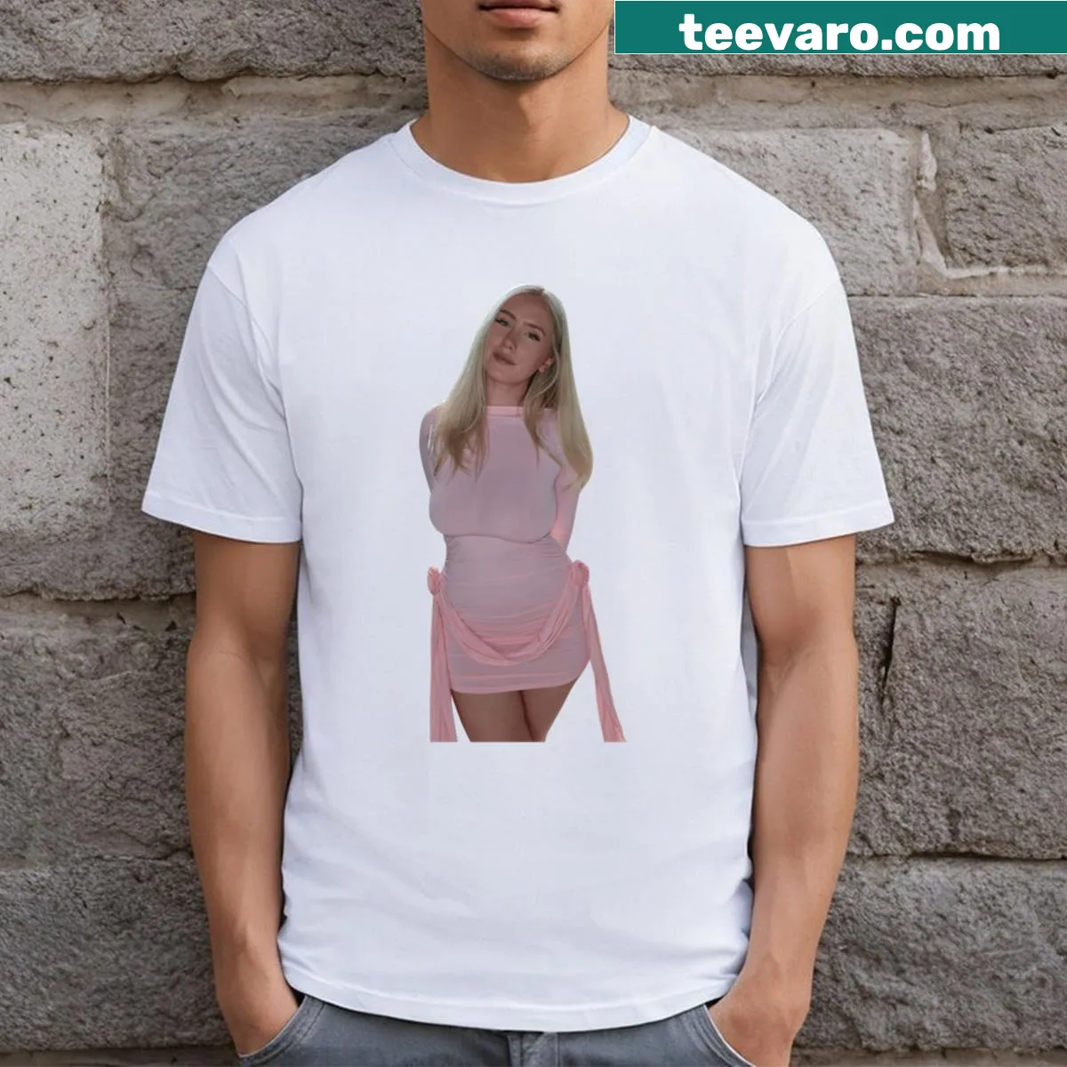 Cartoon melons graphic with humorous text on a t-shirt — on a men's t-shirt