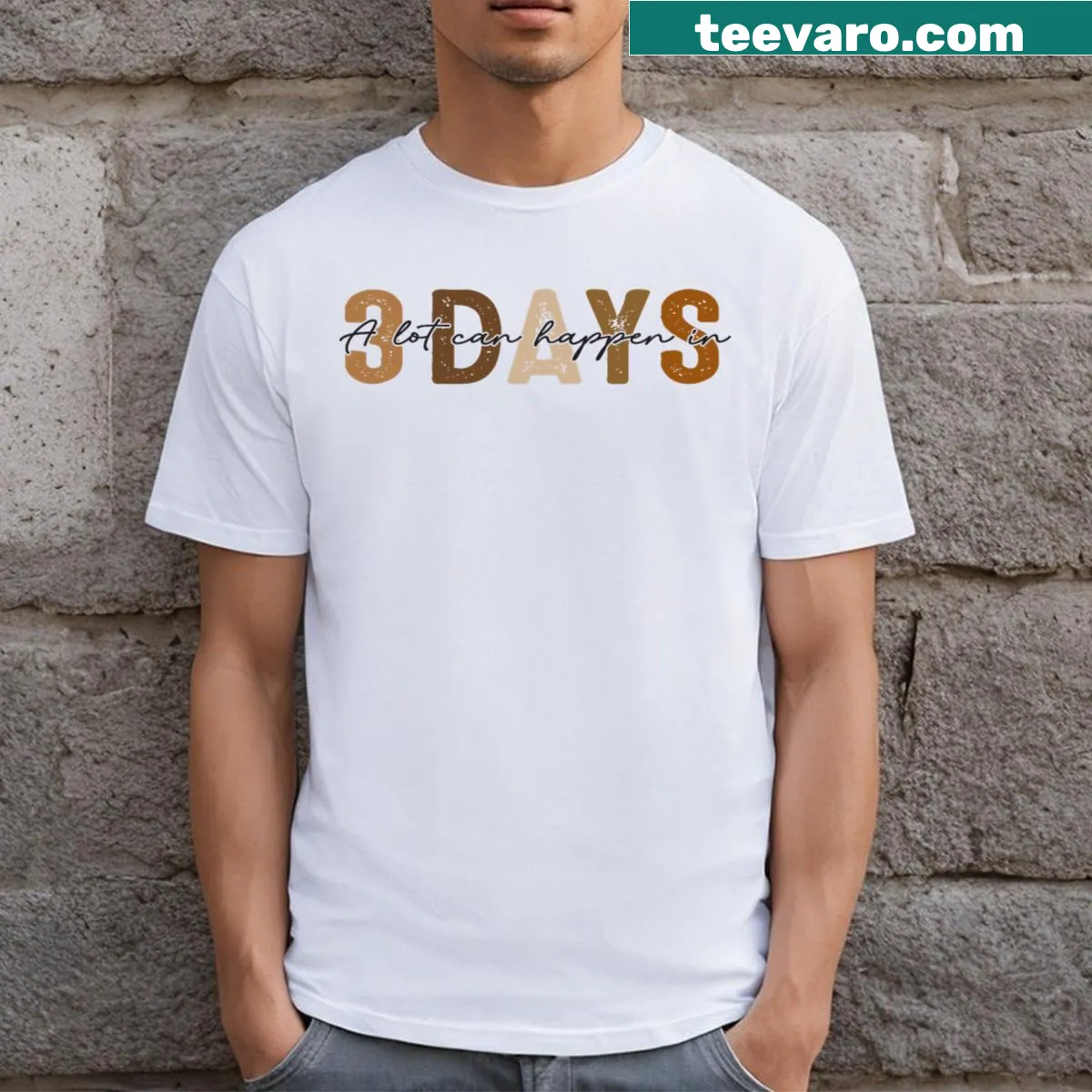 Inspirational Easter T-shirt with text about transformation — on a men's t-shirt