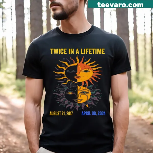 Artistic solar eclipse design on T-shirt for men and kids