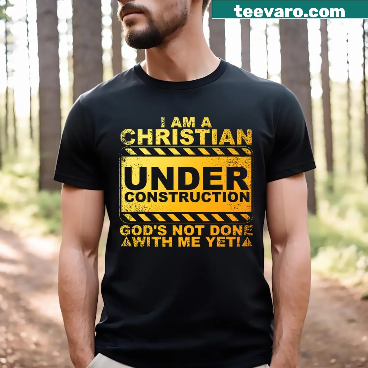 Inspirational t-shirt featuring Christian art expressing God appreciation — on a men's t-shirt
