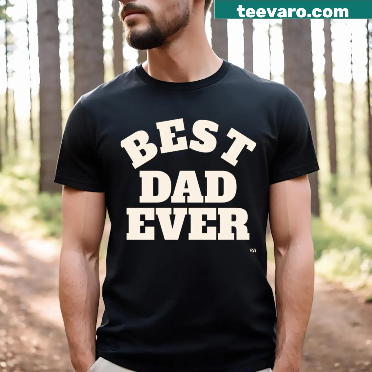 Funny graphic t-shirt saying 'Best Dad Ever' for grandpas — on a men's t-shirt
