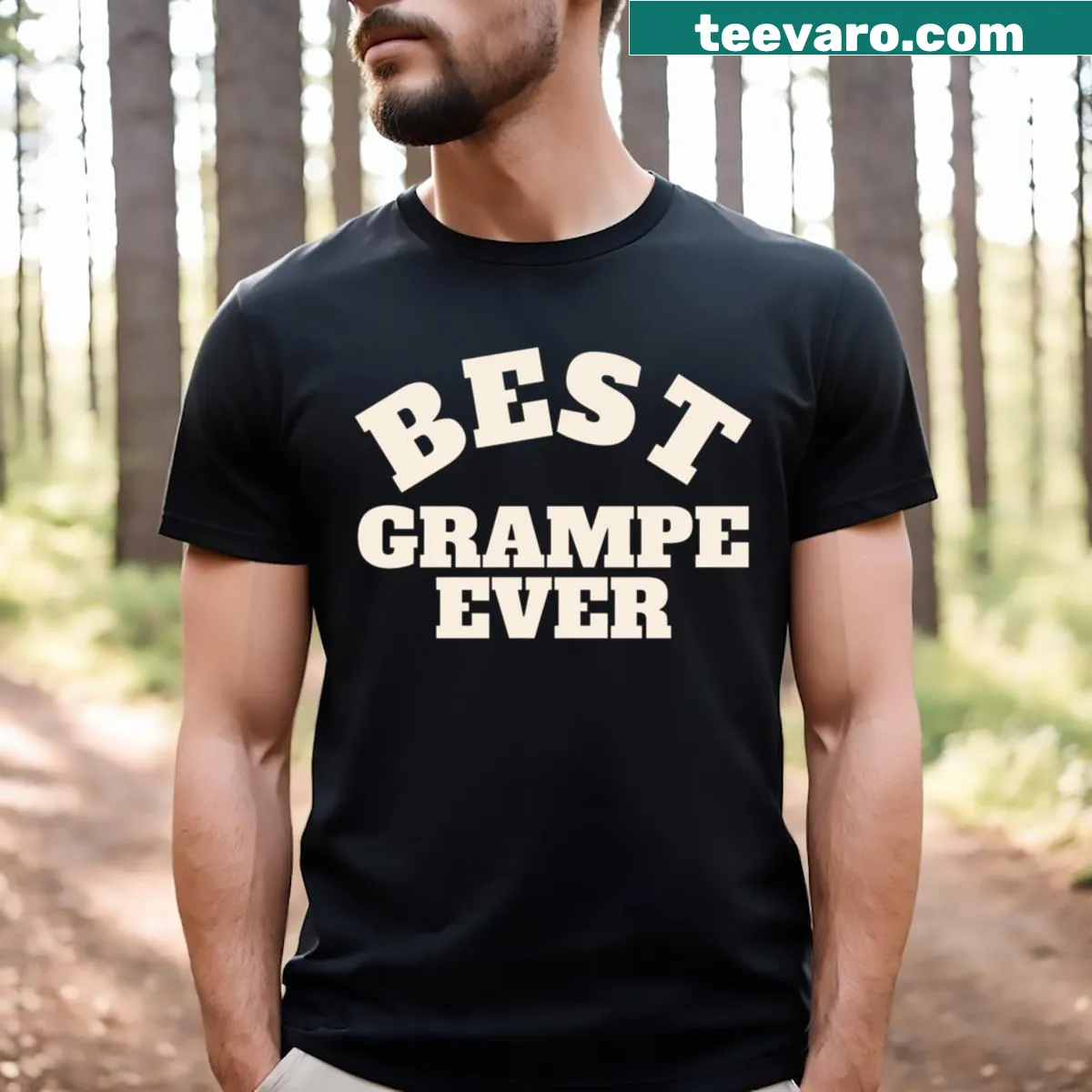 Funny t-shirt for grandpas with 'Best Grampe Ever' text — on a men's t-shirt
