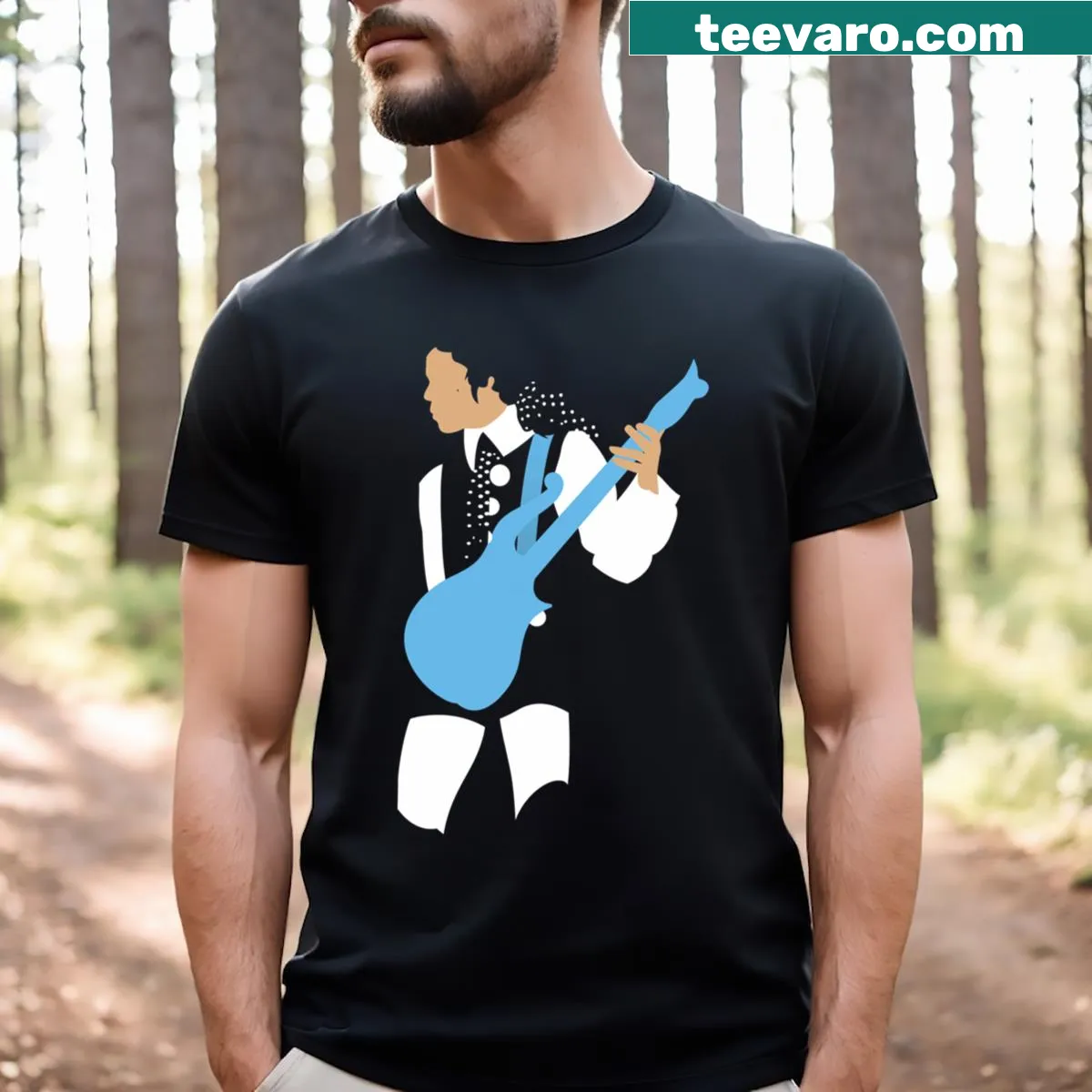 Minimalist silhouette of Birmingham skyline on t-shirt — on a men's t-shirt