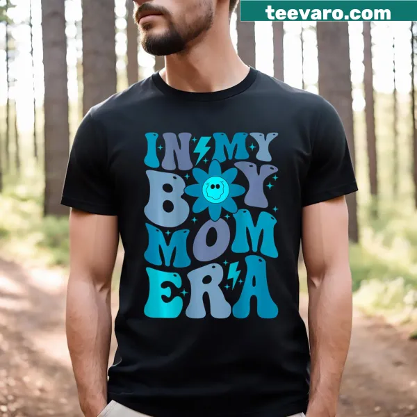 Boy Mom Era t-shirt with fun typography on the back