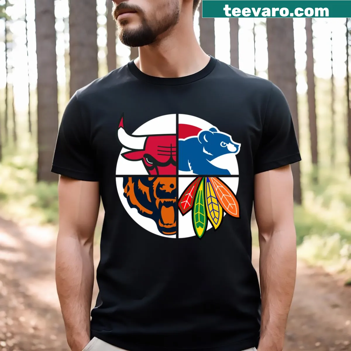 Dynamic Chicago Northside Sports T-shirt with team pride graphics — on a men's t-shirt