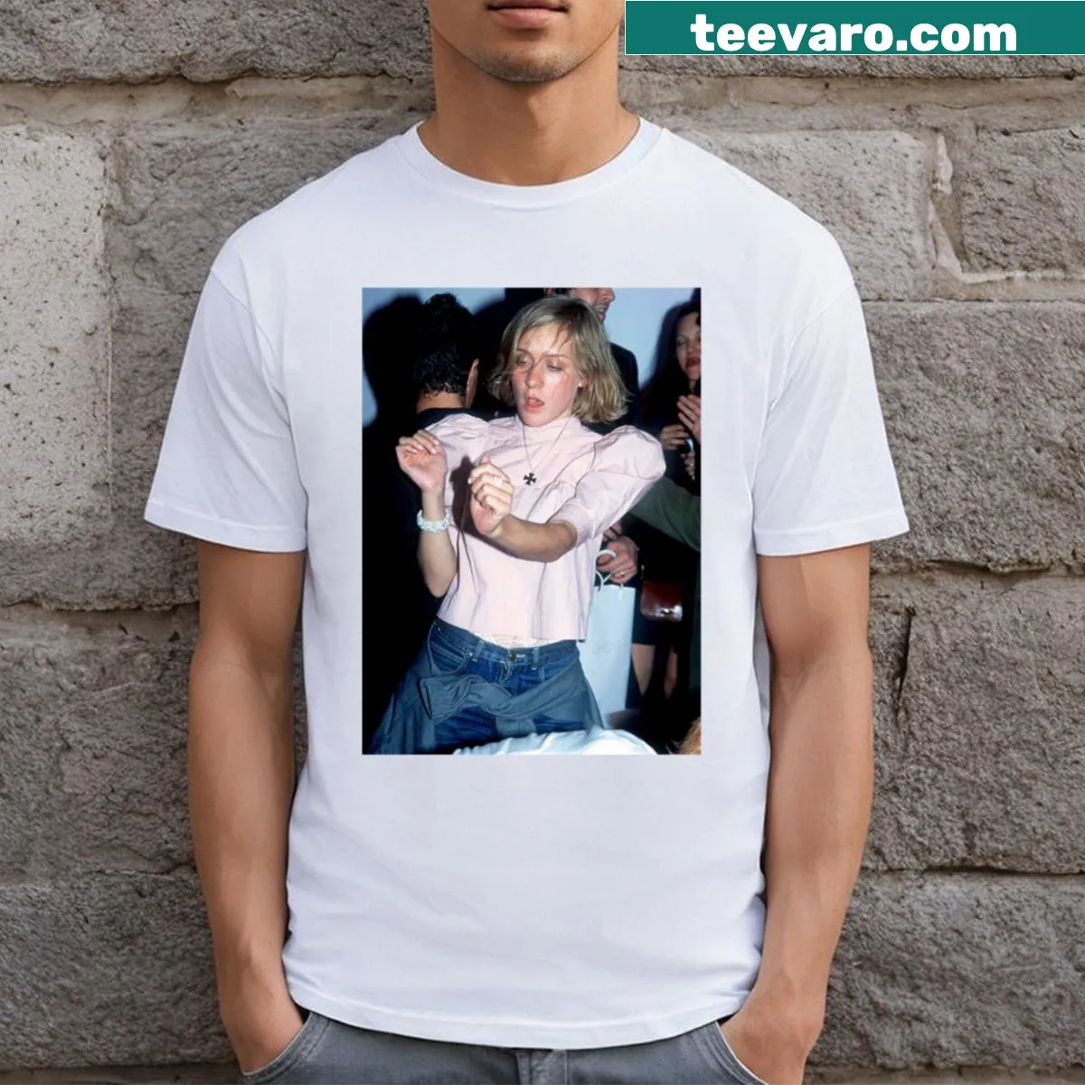 T-shirt featuring a tribute to Chloe Sevigny — on a men's t-shirt