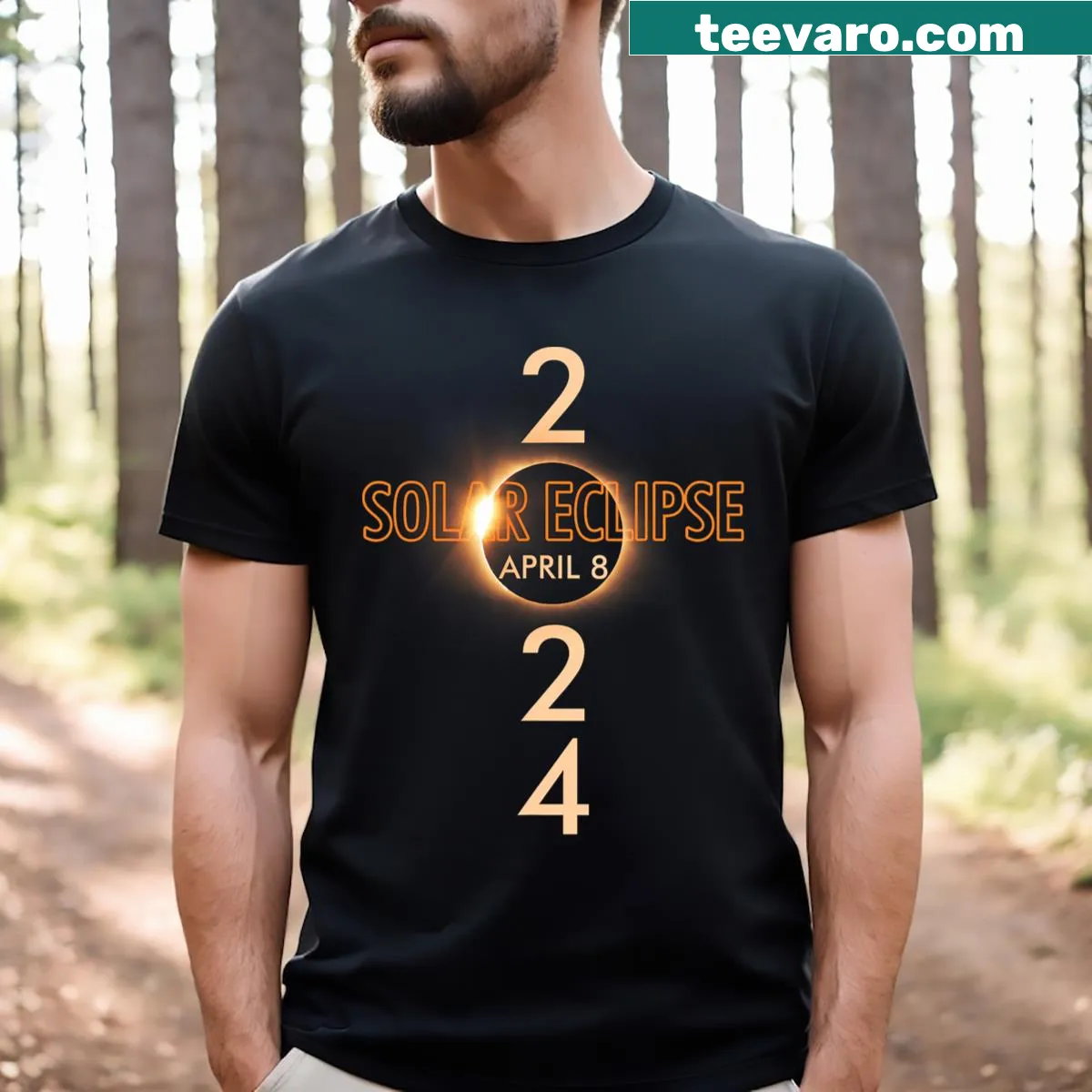 Celebratory Christian Solar Eclipse T-shirt with celestial design — on a men's t-shirt