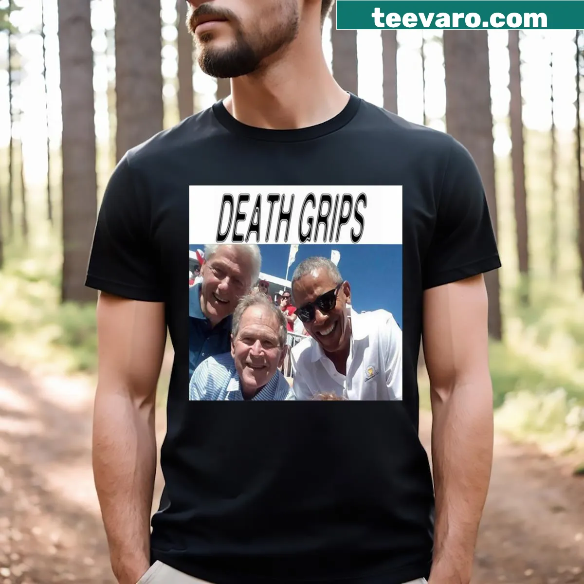 Death Grips inspired music T-shirt with bold text — on a men's t-shirt