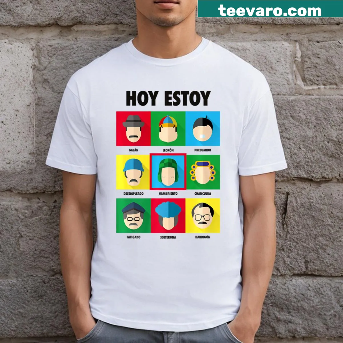 Colorful El Chavo graphic T-shirt for all ages — on a men's t-shirt